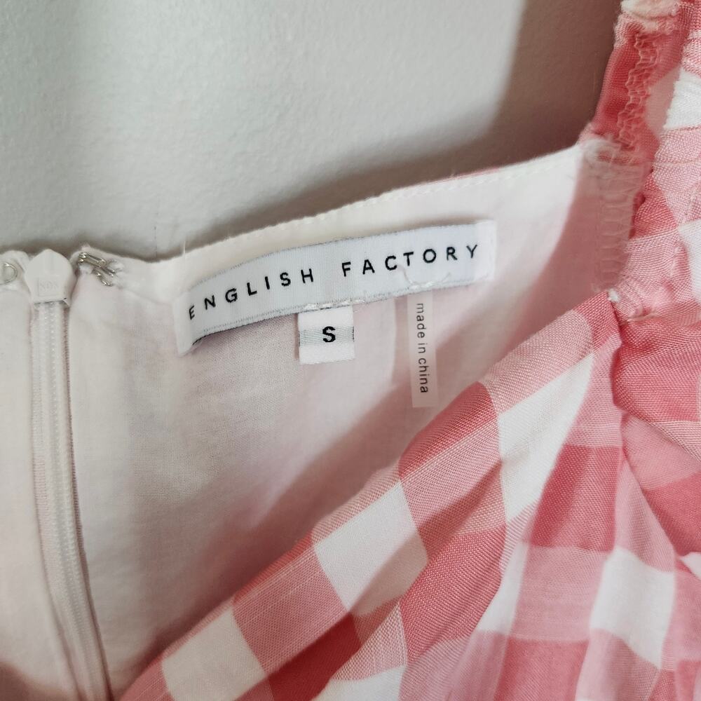 ENGLISH FACTORY Gingham Knot Tiered Midi Dress - Picture 4 of 6
